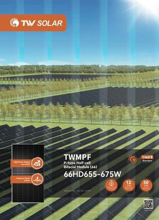 Солнечные панели tongwei solar bifacial 675w