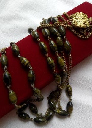 Винтажные бусы и браслет с ажурной застежкой.