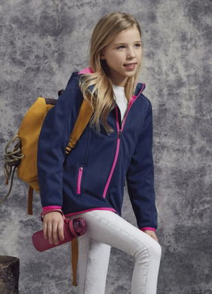 Демісезонна куртка softshell на флісі crivit синя дівчинці