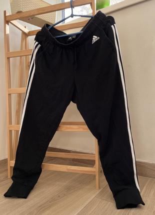 Спортивные штаны adidas утепленные три полоски m-l