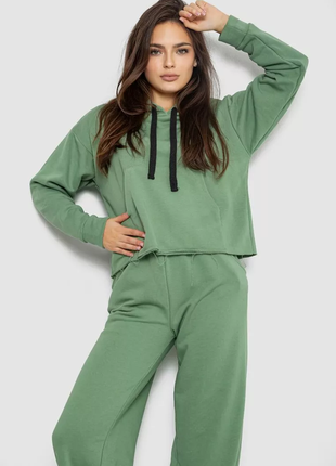 Спортивный костюм женский двунить, цвет оливковый, 252r500