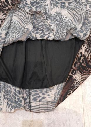 Стильная юбка юбка плиссе плиссе италия леопардовый принт4 фото