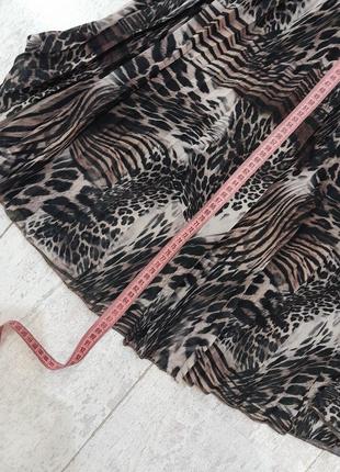 Стильная юбка юбка плиссе плиссе италия леопардовый принт6 фото