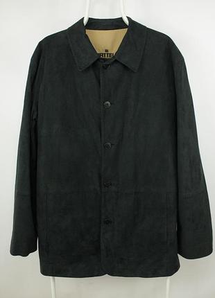 Вінтажна замшева куртка piatelli roma amaretta black faux suede men's jacket
