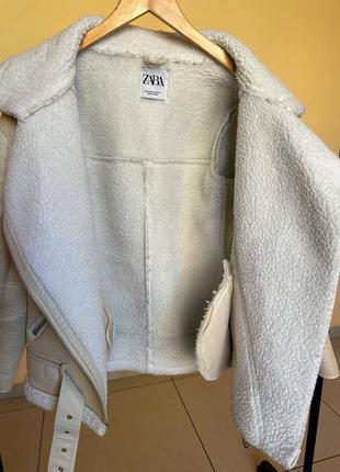 Тепла жіноча дублянка zara авіатор6 фото