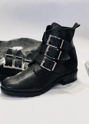 Ботинки женские черные натуральная кожа англия