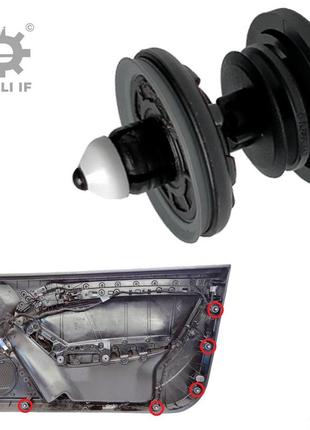 Клипса крепления обшивки двери transporter t5 volkswagen 7l6868243