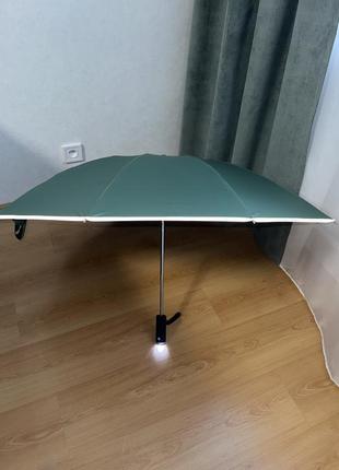 Парасоля реверсна з ліхтариком: синя, бордова, бежева, рожева, чорна; автоматична,...