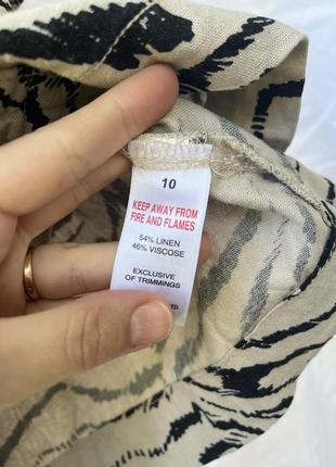 Летняя блузка из льна в тигровый принт4 фото