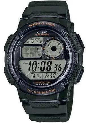 Часы casio ae-1000w-3avef. зеленый