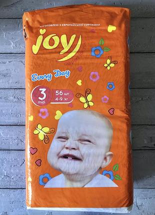 Joy every day детские подгузники памперсы размер 3 midi 56 шт штук на 4-9 кг