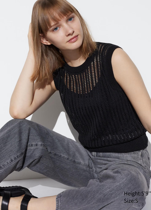 Топ без рукавов из сетки uniqlo