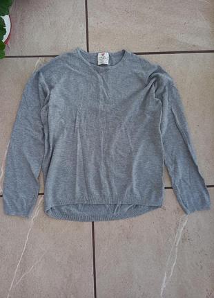 Свитер zara girl's серый кофта теплая зимняя базовая классическая