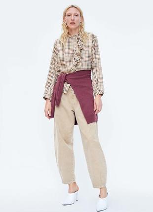 Крутая рубашка zara с рюшами/блузка/блуза