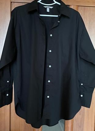 Черная рубашка h&m р.s-м