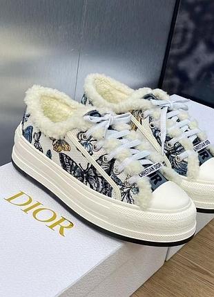 Теплые кеды в стиле christian dior