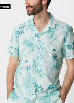 Шикарна якісна гавайська сорочка c&amp;a slim fit germany етикетка3 фото