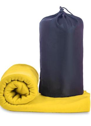 Плед 180*150см туристический для кемпинга, пляжное полотенце для пикника, коврик. цвет: желтый