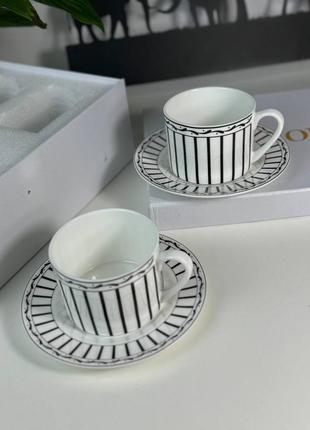 Чайный кофейный набор комплект две чашки два блюдца