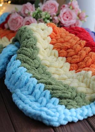 Плюшевий плед веселка. для новонароджених. ручна робота