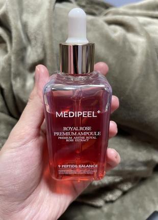 Антивікова сироватка для обличчя з трояндою і пептидами medi peel royal rose premium ampoule можна обмін