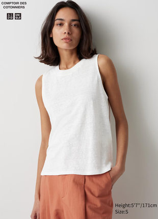 Лляна футболка майка uniqlo