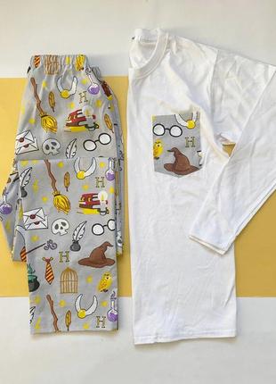 Чоловіча піжама з гаррі поттером (лонг та штани), піжама чоловіча кофта з штанами