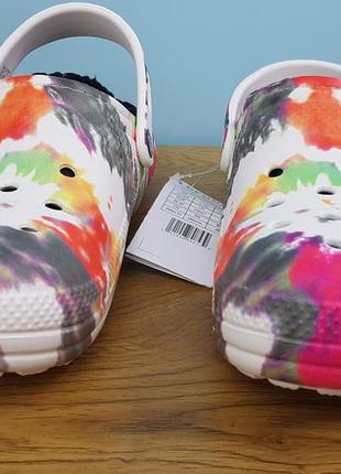 Утеплені крокси sloane lined tie dye  crocs оригинал унисекс сабо5 фото