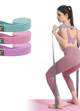 Набор резинок для фитнеса aolikes rb-3607 3шт green+pink+violet2 фото