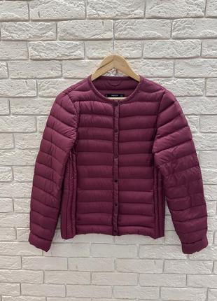 Бордовый микропуховик куртка mango uniqlo