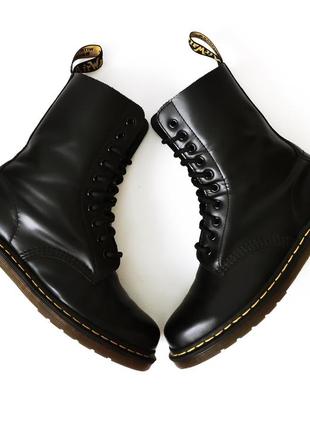 Брендовые оригинальные черные кожаные ботинки dr. martens