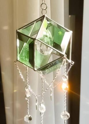 Ловец солнца в форме шара из граненого стекла ручной работы, декор окна, эффект...