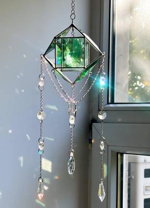 Ловец солнца в форме шара из граненого стекла ручной работы, декор окна, эффект...