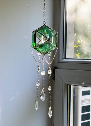 Ловец солнца в форме шара из граненого стекла ручной работы, декор окна, эффект...