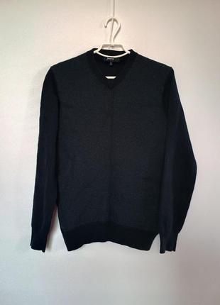 Синій теплий осінній светр  темний джемпер