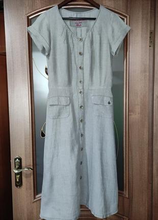 Льняне плаття / сукня - халат міді berlin (100% льон)