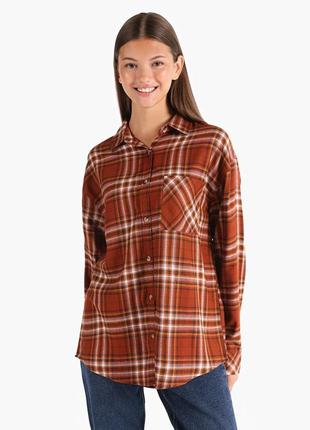 Новая удлиненная рубашка в клетку