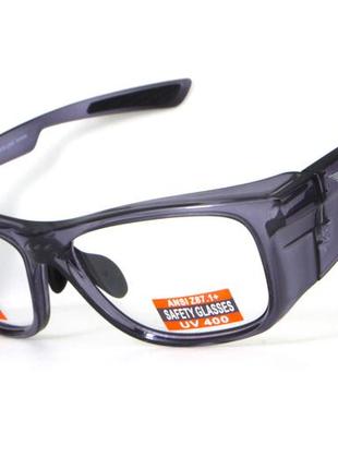 Спортивна оправа під діоптрії global vision rx-t gray (rx-able) (clear) прозорі2 фото