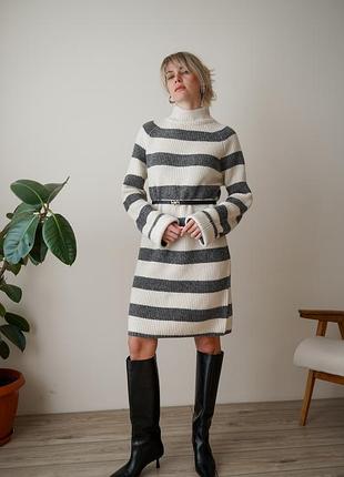 Сукня в полоску, полосочку вʼязана, вʼязане плаття h&m
