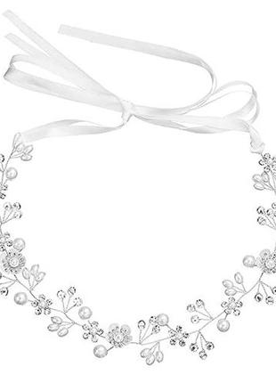 Весільний головний убір uongeod bridal crystal beads (срібло)