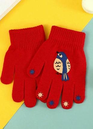 Перчатки детские девочке мальчику 4-5-6-7л осень еврозима новые