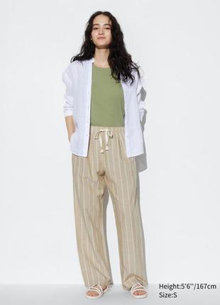 Легкие брюки из льняной смеси uniqlo
