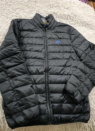 Микропуховая куртка оригинальная adidas climaproof размера м, made in china, наполнитель пух-перо