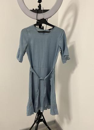 Сукня блакитне з воланами (безкоштовна доставка нп)