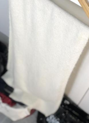 Большой шарф мохерный шарф молочного цвета кремовый белый теплый шарф длинный шарф шерсть