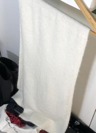 Большой шарф мохерный шарф молочного цвета кремовый белый теплый шарф длинный шарф шерсть