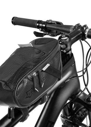 Сумка на раму велосипеда rock bards ms-1653 (pl, р-р 24x9x9см, черный)
