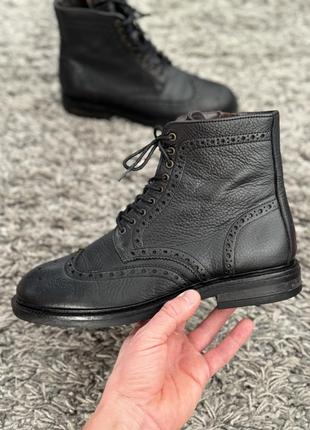 Massimo dutti men's brogue black boots size 41 р 41 26.5 см
