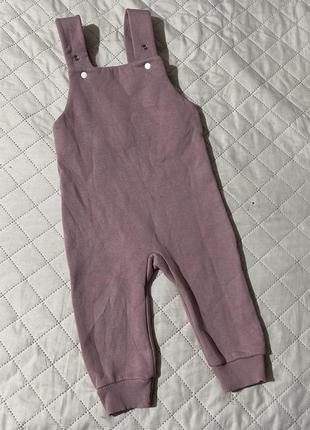 Комбинезон на флисе на девочку 2-3 года 92-98 штаны теплые