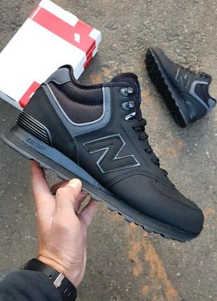 Мужские кроссовки new balance 574 boots winter leather black grey v / smb